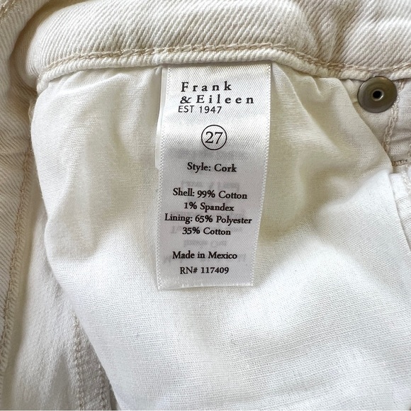 Frank and Eileen Cork Jeans in White Size 27 High Rise Button Fly - Picture 10 of 12